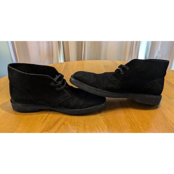 Clarks Mens Leather Suede Black Casual Desert Boots Shoes Size US 9.5 / EU 43 main image 7